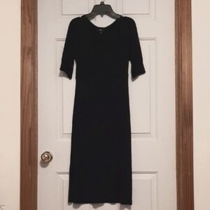 Massimo Black Sheath Dress Crew Neck 3/4 Sleeve